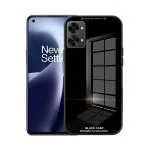 Trifty (Glass Back Oneplus Nord 2T 5G Black) Luxurious Toughened Glass Back Case with Shockproof TPU Bumper Case Cover for Oneplus Nord 2T 5G (Black)