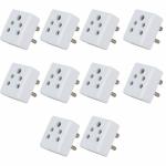 KLICK Smart MP-201-116 5 Pin Multi Plug Socket, Universal Travel Adaptor With 3 Input Socket (6A, White, Pack Of 10)