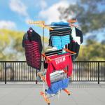 FAVOUR Orange Silver Steel Floor Cloth Dryer Stand-140007