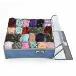 Yellow Weave Undergarments Organizer/Foldable Storage Box with Lid, Color - Blue