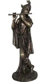 Antiques Nirmala Black Bronze Krishna Idol