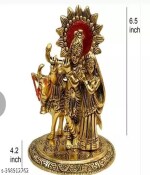 BHCPL Laxmi ganesh poojan ke liye Brass Vishnu Lakshmi with Nagu Statue for Car Dash Board Mandir | Height : 3 inches