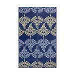 Sapana Carpet-Mats Chatai mats for Home Multipurpose, Foldable, Reversible Plastic chatai Indoor / Outdoor use Motif Indigo & Mustard 4 X 6 (L 180 cm X W 120 cm, Polypropylene)