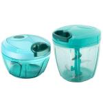 Primelife Swift Vegetable Chopper, Cutter Set with Storage Lid for Kitchen, 3 and 5 Stainless Steel Blade - Multicolor (400ml + 1000ml)