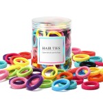 DEVICE OF X 100 Pcs Baby Hair Ties, Seamless Cotton Toddler Hair Ties for Girls and Kids, Multicolor Small Soft Hair Elastics Ponytail Holders(10Colors)