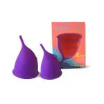 Lemme Be Z Cup - Reusable Menstrual Cup Combo| Small & Medium Size, Ultra Soft and Rash Free, FDA Approved | 20ml and 25ml (Small & Medium Combo, Purple)