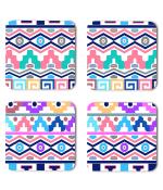 Whats Your Kick Pattern Design Unique And Beautiful Pattern Design Printed Set of 4 Coaster With Metal Stand