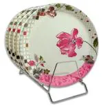 Inpro Melamine Dinner Plates: Lightweight and Easy to Clean | Melamine Round 10 Inch Dinner Plate / Lunch Plate / Floral Plate / Melamine Plates / Plate Set of 4 (Full Plates)