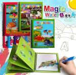 SHIVAARO Magic Water Coloring Doodle Book & Magic Pen Reusable Magic Water Quick Dry Book Water Coloring Book Pen Painting Board For Children Education Drawing Pad (Pack of 4)