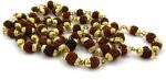 Shivoham Sitare Yellow and Brown Men Women Wood Natural Gold Plated 54 Beads Rudraksh Chains