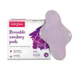 Sirona Reusable Sanitary Pads for Women - Pack of 4 (3 Regular Pads + 1 Overnight Pad)