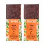 Daarzel Sugar Free Dark Chocolate with Orange Gluten Free Vegan 100% Natural | Sweeten with Stevia | Diabetes Friendly ( no Artificial Sweeter Such as Maltitol ) | Gluten Free | 100gm