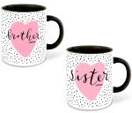 Whats Your Kick Brother and Sister set of 2 Black Ceramic Coffee Mug 325 ml