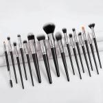 Roslet Makeup Brushes 16 pcs Premium Foundation Powder Concealer Eye Shadow Silver Black Brush Set