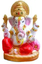 Atut Multicolor Rubber Ganesh Murti, 17 Cm