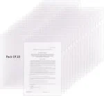 Shining Zon L Folder File A4 Size Durable Transparent Clear Documents Sleeves for Protection Plastic Paper Holders Organizer (Pack of 20)