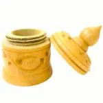 santarms Handcrafted Brown Wood Kumkum Box 10 Pints (Pack of 8)