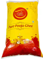 Deep Baati Premium Non Edible 1litre Pouch Pack Pooja Ghee - Puja Deepam Oil (Ghee for Pooja) Puja Ghee for Diya or lamp and Wicks or Batti | Rich in Aroma - 1L Pouch Pack (Pack of 1)