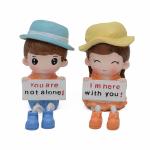 Bless Kraft Handicraft Decorative Showpiece Polyresin Figurine Hanging Legs Showpiece Cute Romantic Love Hanging Legs Showpiece Dolls Pair Gift Item Home Interior Decorative Table Decor