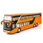 Ktrs Enterprise Double-Decker Tourist Bus Model City Bus Toy Car Alloy Airport Busing Metal Sound And Easy Pull Back Anti-Fall Toy Car