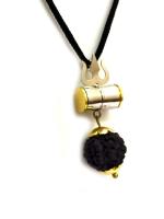 Astroghar Shiv Shakti Kawach Panch Mukhi Gold Plated Base Metal Rudraksha Pendant