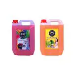 MIZZIWASH PINK Washing Machine Liquid Detergent+ Orange Dish Wash Gel (5+ 5 ltr) Multi-Fragrance