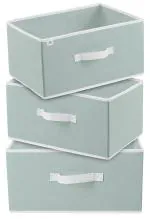 Kuber Industries Multipurposes Rectangular Flodable Grey Non Woven Cloths Storage Box (Pack of 3)