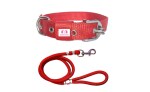 Hundur store Dog Neck Collar Belts and rope Set Waterproof for small dogs in Red color
