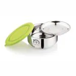 NanoNine Tiffiny Small Pro Double Wall Insulated Stainless Steel Lunch Box, 375 ml, 1 pc, Green