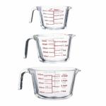 PUREFIT ; Healthy Me Transparent Glass Square Airtight Kitchen Storage Jar Combo Set (500ml + 1100ml + 1400ml - 3 Pcs) and PUREFIT Healthy Me Glass Measuring Cup Combo Set (250ml + 500ml + 1000ml - 3 Pcs) | Premium Food Safe Glass Jars and Measuring Cups