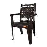 Mango Brown Plastic Arm Chair (Pack Of 4)