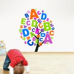 Decor Villa Alphabet Tree Wall Sticker & Decal (PVC Vinyl,Size-58 Cm X 48 Cm)