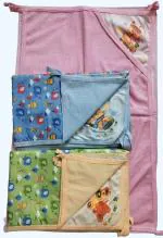 Maalove Combo of Soft Cotton Baby Bath Towel/Wrapper for 0-2 years Baby with Printed Waterproof Bed Protector Sheet Green, Pink & Blue Pack of 3