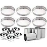 LIMETRO STEEL Pack of 18 Stainless Steel Pack of 18 Dinner Set