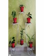 FAROE Great Gift for Plant Lovers: Indoor and Outdoor Plant Stand/Holder for Balcony, Living Room, and Garden | Grill Rack/Gamla Stand/Planter Stand/Flower Pot Holder Shelf White Color Pack Of-3
