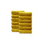 TRIDENT Mustard Yellow 100% Cotton Wash Cloth 12-Piece Soft and Plush Towel