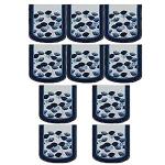 Stitch weave Royal Look Chennile Floral Design (3+1+1) Seater Sofa Cover (Set of 10 Piece) - Sky Blue