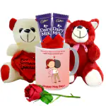 Hug Day Romantic Combo For Girlfriend with Mug/Rose/Chocolate/Teddy