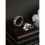 Priyaasi Black Metal Silver Plated Artificial Stone Ring For Women And Girls (Set Of 2)
