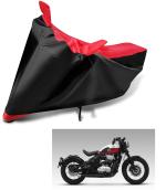 Mockhe Bike Body Cover for Jawa 42 Bobber , Dustproof UV Protection water resistant Custom Fit Cover-(Black-Red)
