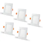 D'Mak LED Square False Ceiling Conceal Panel Light for POP Warm White (15 Wattt, 5)