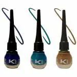 KINDED Teal Green, Royal Blue and Camel Brown Waterproof Smudgeproof Longlasting Liquid Eye Liner, 5 ml - Pack of 3