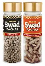Panjon Swad Jeera Goli & Khatta Meetha Aam Pachak (Mukhwas Mouth Fresheners) 2 Bottles, 270g