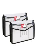 Tulman Transparent A4 Size Project Envelope Folder with Snap Button Closure (Pack of 2)