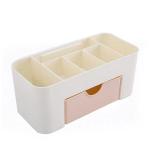 SEVOU Plastic Makeup Cosmetic Office Stationary Remote Multipurpose Organizer Stand with Pull-Out Drawer(Material-Plastic,Multi-Color)