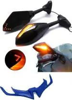 Acube Mart Black Manual Rear View Mirror For Universal Bike (Set Of 2)