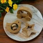 Neemtoys Handmade Neem Wooden Baby Teether - Rattle - Wheel Toy Set for Kids of Age 0-5 Years / Wooden Toys for Babies