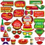 Zyozique Happy Diwali Party Photo Booth Props, Diwali Festival of Lights