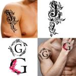 Ordershock Waterproof GJ Name Letter Temporary Body Tattoo (Pack of 2)