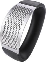 See inside Stainless Steel And Plastic Portable Garlic Crusher Ginger Mincer Garlic Press (Steel, Black)